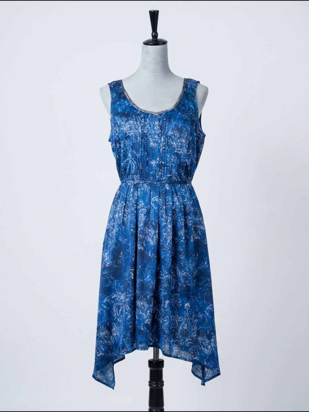 Simply Vera Vera Wang Blue Handkerchief-Hem Sleeveless Dress